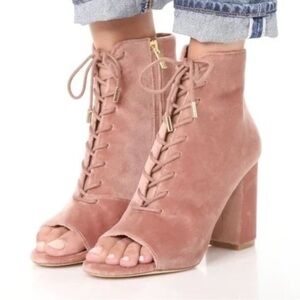 Joie Pink Lace-Up Heeled Boots